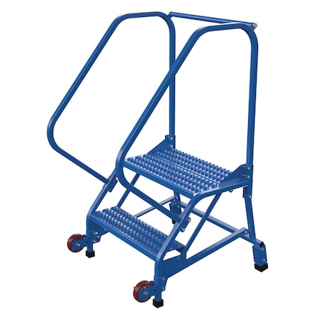 Vestil 50 H Steel Tip N Roll Ladder, Grip, 2 Step, 50 deg., 2 Steps LAD-TRN-50-2-G